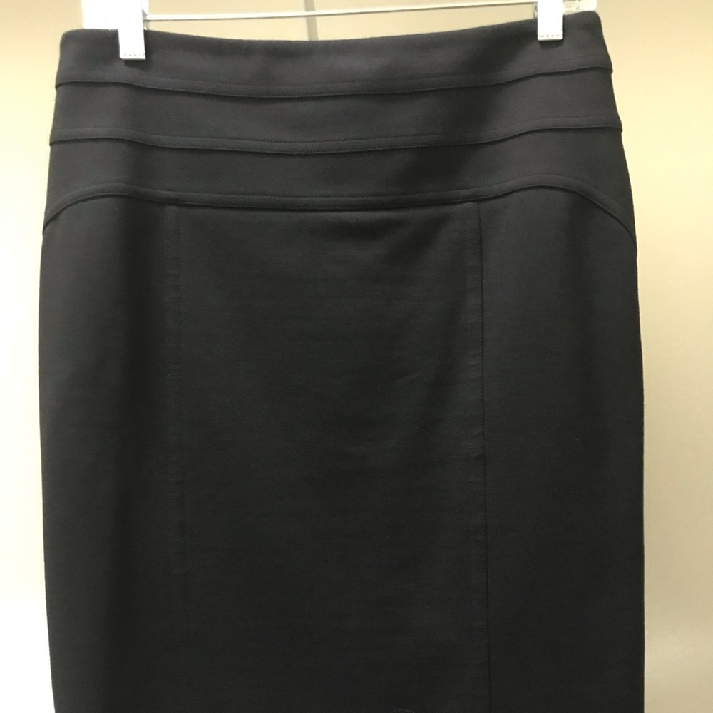 Inc black classic a line skirt with back slit